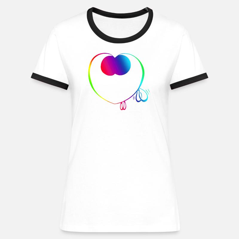 Cute rainbow trickster - Women's Ringer T-Shirt - white/black