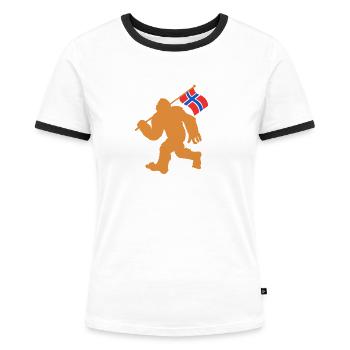 Norvège Oslo Scandinavie Norvégien - T-shirt contrasté Femme - blanc/noir - Devant - Selfina (174cm)