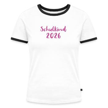 Schoolchild 2026 - Women's Ringer T-Shirt - white/black - Front - Selfina (174cm)