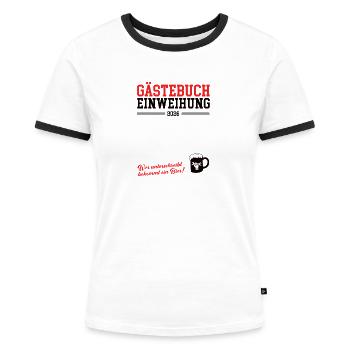 Guestbook Inauguration 2026 New Apartment Business - Women's Ringer T-Shirt - white/black - Front - Selfina (174cm)