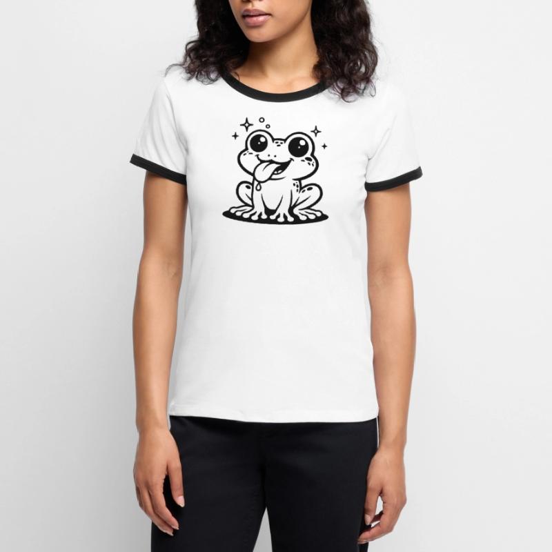 Toad Comic Frog Women's Ringer T-Shirt