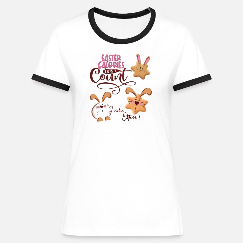 Easter joy - Women's Ringer T-Shirt - white/black