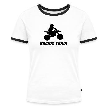 Racing Team - Women's Ringer T-Shirt - white/black - Front - Selfina (174cm)