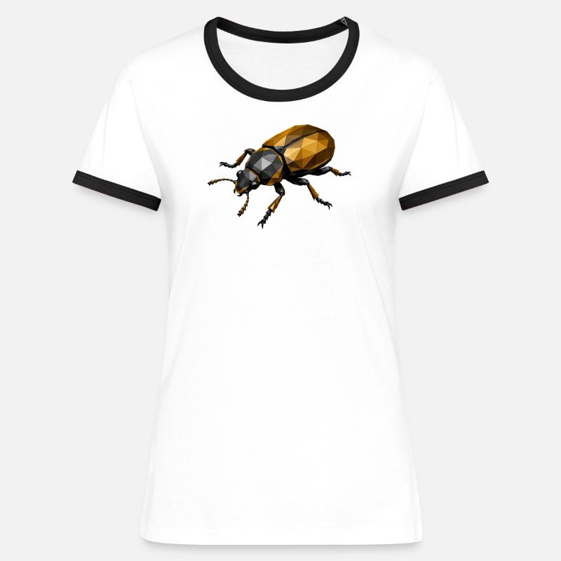Geometric Low-Poly Insect - Women's Ringer T-Shirt - white/black