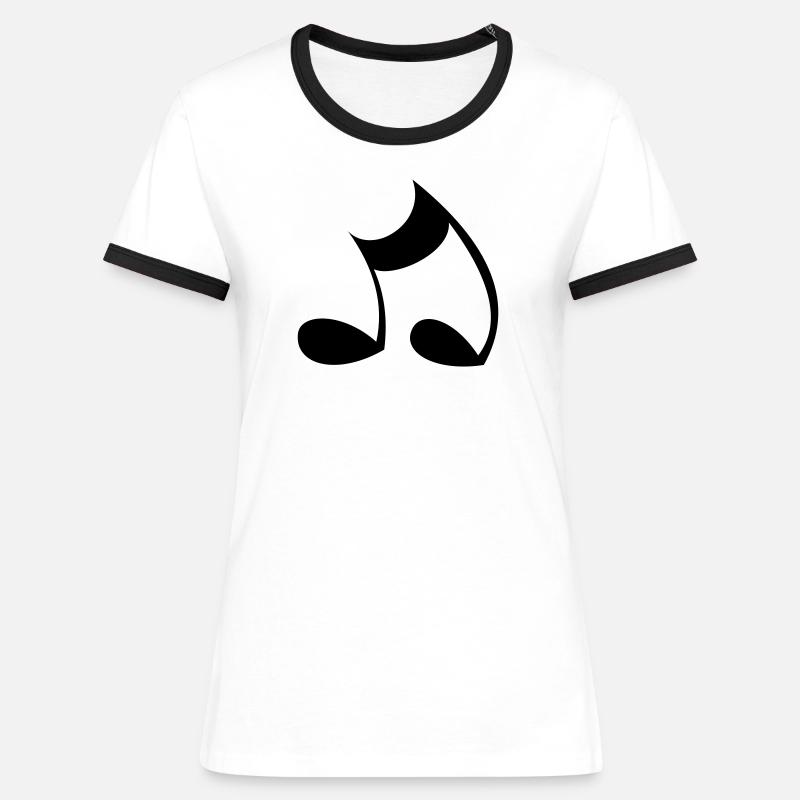 Note - Frauen Kontrast-T-Shirt - Weiß/Schwarz