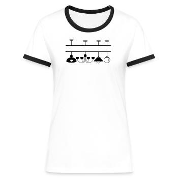 Lampenaussparung für eigenen Text - Frauen Kontrast-T-Shirt - Weiß/Schwarz - Vorne - Selfina (174cm)