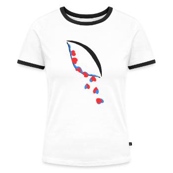 Ojolagrimas Amore - Women's Ringer T-Shirt - white/black - Front - Selfina (174cm)