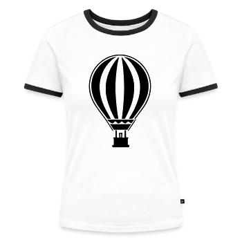 Montgolfière - T-shirt contrasté Femme - blanc/noir - Devant - Selfina (174cm)