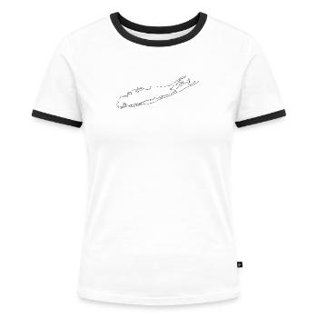 Long Island - Women's Ringer T-Shirt - white/black - Front - Selfina (174cm)