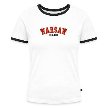 Warschau gegründet 1966 - Frauen Kontrast-T-Shirt - Weiß/Schwarz - Vorne - Selfina (174cm)