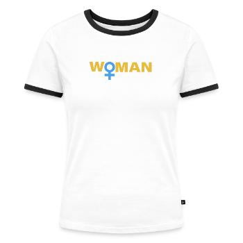 WOMAN - Frauen Kontrast-T-Shirt - Weiß/Schwarz - Vorne - Selfina (174cm)