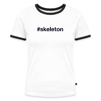Skeleton Hashtag - Frauen Kontrast-T-Shirt - Weiß/Schwarz - Vorne - Selfina (174cm)