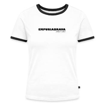 Empuriabrava since 1967 - Women's Ringer T-Shirt - white/black - Front - Selfina (174cm)