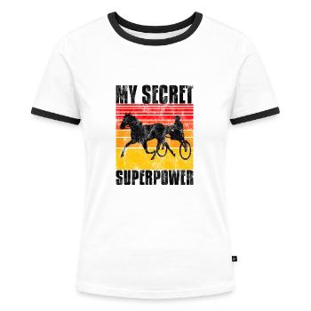 Ma course secrète de superpuissance Trabreiter Sulky - T-shirt contrasté Femme - blanc/noir - Devant - Selfina (174cm)