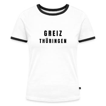 Greiz Thüringen - Frauen Kontrast-T-Shirt - Weiß/Schwarz - Vorne - Selfina (174cm)
