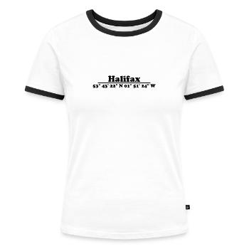 Coordonnées d’Halifax - T-shirt contrasté Femme - blanc/noir - Devant - Selfina (174cm)