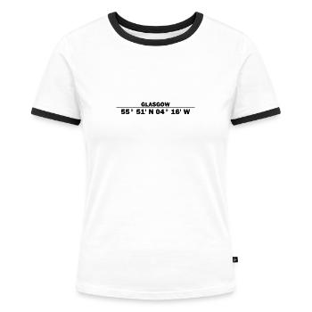Coordonnées de Glasgow - T-shirt contrasté Femme - blanc/noir - Devant - Selfina (174cm)