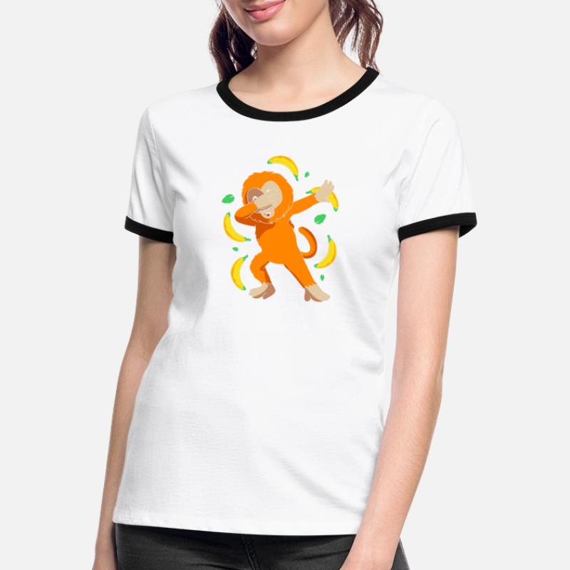 Tamarin Monkey Monkey Monkey Monkey Face Women's Ringer T-Shirt
