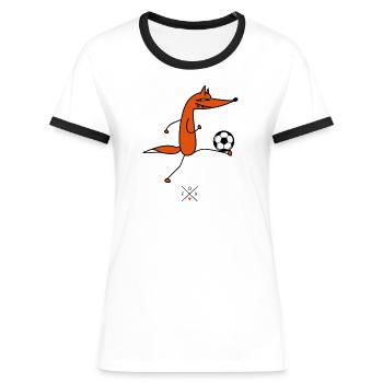 Footballeur intelligent - T-shirt contrasté Femme - blanc/noir - Devant - Selfina (174cm)