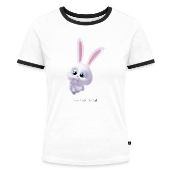 Kleines weißes Kaninchen - Frauen Kontrast-T-Shirt - Weiß/Schwarz - Vorne - Selfina (174cm)