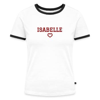 Isabelle Heart - Women's Ringer T-Shirt - white/black - Front - Selfina (174cm)