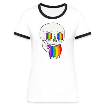 Braving with Pride - Women's Ringer T-Shirt - white/black - Front - Selfina (174cm)