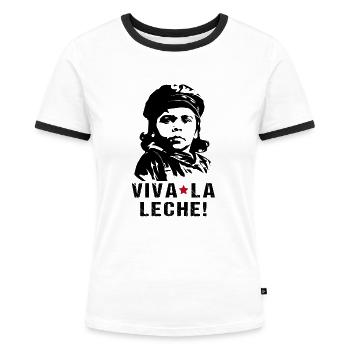 Baby Viva La Leche - Women's Ringer T-Shirt - white/black - Front - Selfina (174cm)