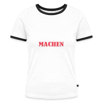 Lehrer einer muss den Job ja machen, Herren, Damen - Frauen Kontrast-T-Shirt - Weiß/Schwarz - Vorne - Selfina (174cm)