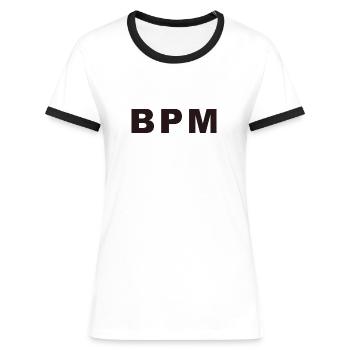 BPM electronic music - Women's Ringer T-Shirt - white/black - Front - Selfina (174cm)