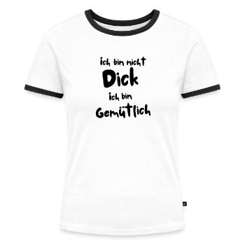 I'm not fat - Women's Ringer T-Shirt - white/black - Front - Selfina (174cm)