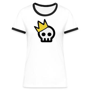 Crâne Roi - T-shirt contrasté Femme - blanc/noir - Devant - Selfina (174cm)