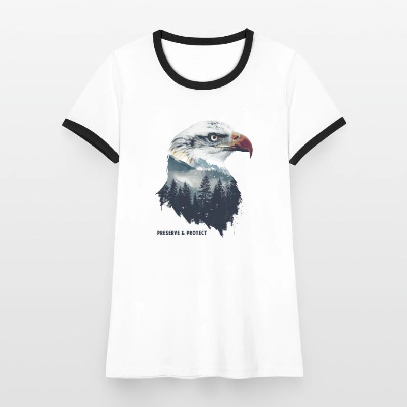 Preserve & Protect Bald Eagle Eagle Bird Women's Ringer T-Shirt
