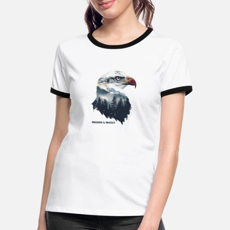 Preserve & Protect Bald Eagle Eagle Bird Women's Ringer T-Shirt