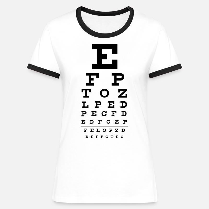 eye chart - Women's Ringer T-Shirt - white/black
