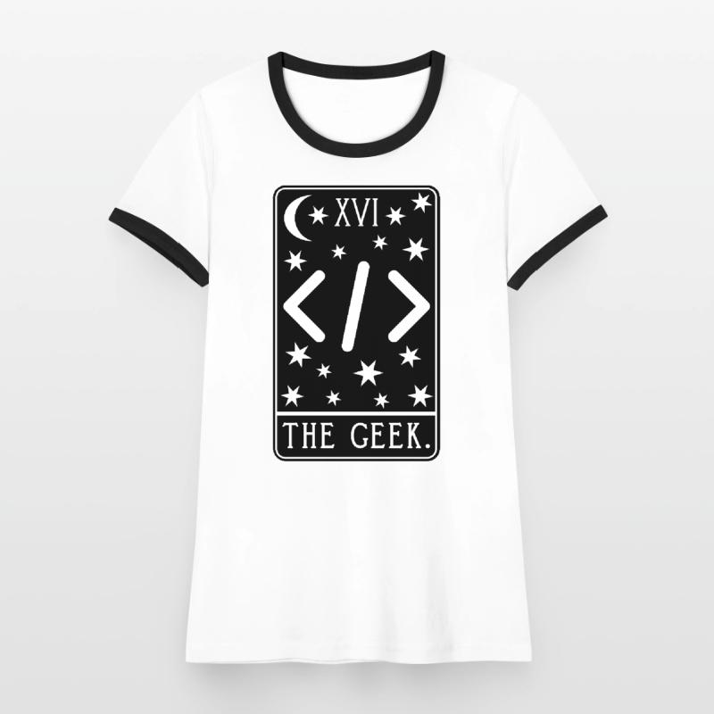 Carte de Tarot Programmeur - Code de développeur Coding Geek T-shirt contrasté Femme