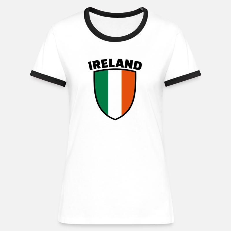 Ireland - Women's Ringer T-Shirt - white/black