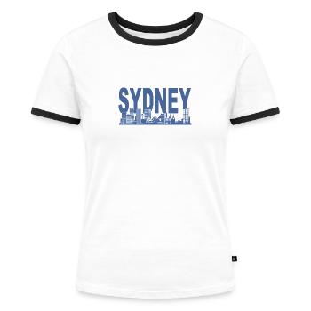 Horizon de Sydney - T-shirt contrasté Femme - blanc/noir - Devant - Selfina (174cm)