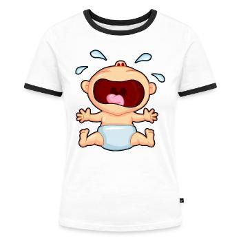 Cartoon Baby - Women's Ringer T-Shirt - white/black - Front - Selfina (174cm)