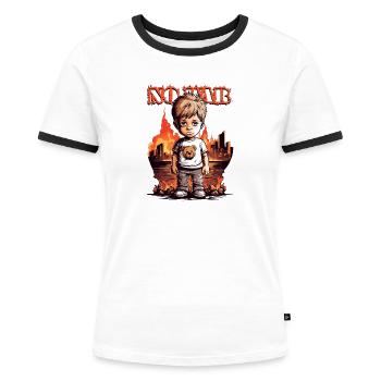 Kein Krieg ! - Frauen Kontrast-T-Shirt - Weiß/Schwarz - Vorne - Selfina (174cm)