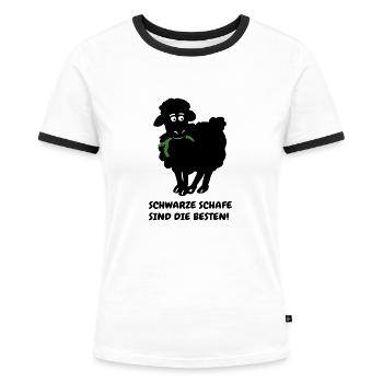 schwarzes schaf - Frauen Kontrast-T-Shirt - Weiß/Schwarz - Vorne - Selfina (174cm)