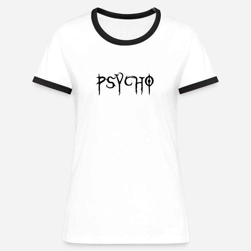 psycho 2 - Women's Ringer T-Shirt - white/black