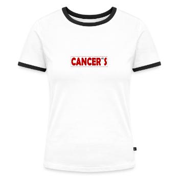 I Kicked Cancer´s Ass shirt cancer survivor - Frauen Kontrast-T-Shirt - Weiß/Schwarz - Vorne - Selfina (174cm)