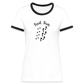 Trail team Mantrailing Findehund Hundeliebhaber - Frauen Kontrast-T-Shirt - Weiß/Schwarz - Vorne - Selfina (174cm)