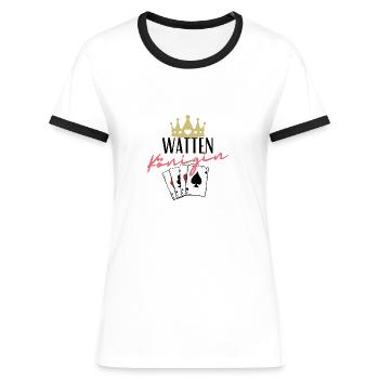 Watten Königin - Frauen Kontrast-T-Shirt - Weiß/Schwarz - Vorne - Selfina (174cm)
