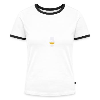 Veni Vidi Whisky Whiskey Liebhaber Geschenk Shirt - Frauen Kontrast-T-Shirt - Weiß/Schwarz - Vorne - Selfina (174cm)