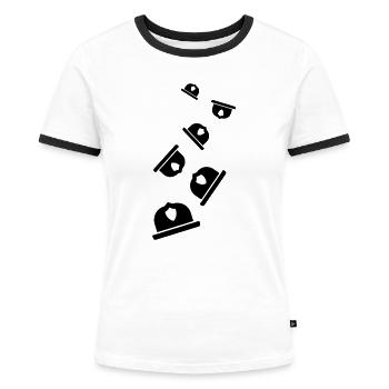 Firefighter helmet - Women's Ringer T-Shirt - white/black - Front - Selfina (174cm)