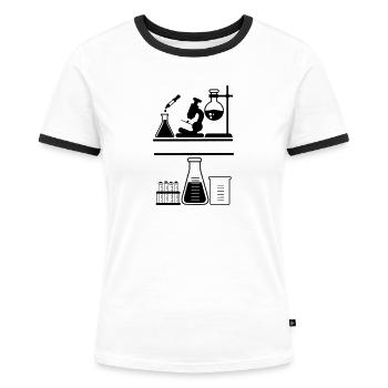 Labor - Frauen Kontrast-T-Shirt - Weiß/Schwarz - Vorne - Selfina (174cm)
