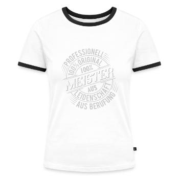 Meister - Frauen Kontrast-T-Shirt - Weiß/Schwarz - Vorne - Selfina (174cm)