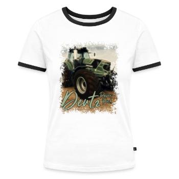 Deutz Traktor Kraftpaket - Bloc d’alimentation Traktor - T-shirt contrasté Femme - blanc/noir - Devant - Selfina (174cm)