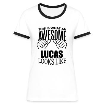 Lucas - Frauen Kontrast-T-Shirt - Weiß/Schwarz - Vorne - Selfina (174cm)